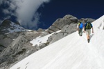 Wanderer im Schnee (Aufstieg Breithorn).