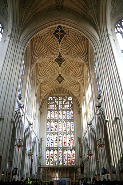 Das helle und filigrane Gewölbe der Bath Abby. Das helle und filigrane Gewölbe der Bath Abby.