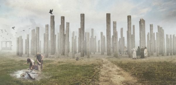 Woodhenge - so wie man sich die Anlage in der Vergangenheit vorstellt. Woodhenge - so wie man sich die Anlage in der Vergangenheit vorstellt.