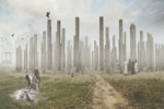 Woodhenge - so wie man sich die Anlage in der Vergangenheit vorstellt.