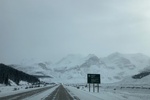 Am Columbia Icefield fiel Schnee und es gab kaum Sicht.