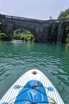 Auf der Soča unterwegs zur Brücke über die Soča.*