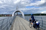 Fahrradbrücke nach Sölvesborg über den Meeresarm Sölvesborgviken.