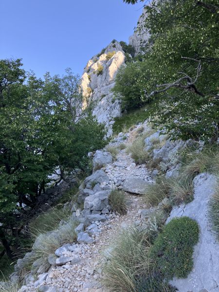 Aufstiegsweg - am Ende kur vor dem sonnigen Gipfel. Aufstiegsweg - am Ende kur vor dem sonnigen Gipfel.